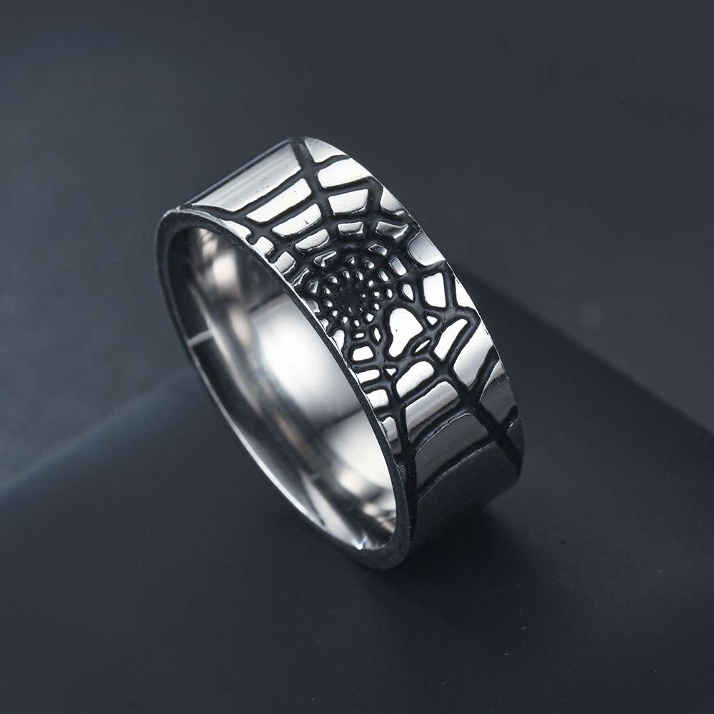 Wedding Zone - Edelstahl Einfache Spinne Web Ring Mode