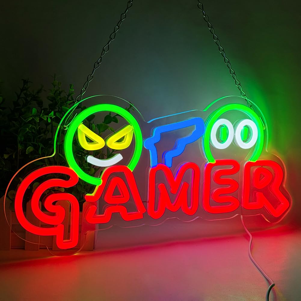 Wedding Zone - Gamer Neon-Schild LED-Wandleuchte Anpassbare Farbenfrohe Gaming-Neonlampe