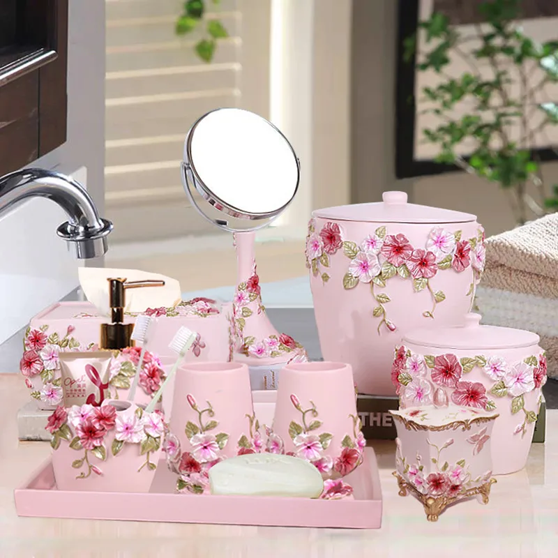 Wedding Bathroom Supply Kit - Fünfteiliges Badezimmer-Set, europäisches Waschzubehör-Set, Hochzeitsgeschenk, Tablett,