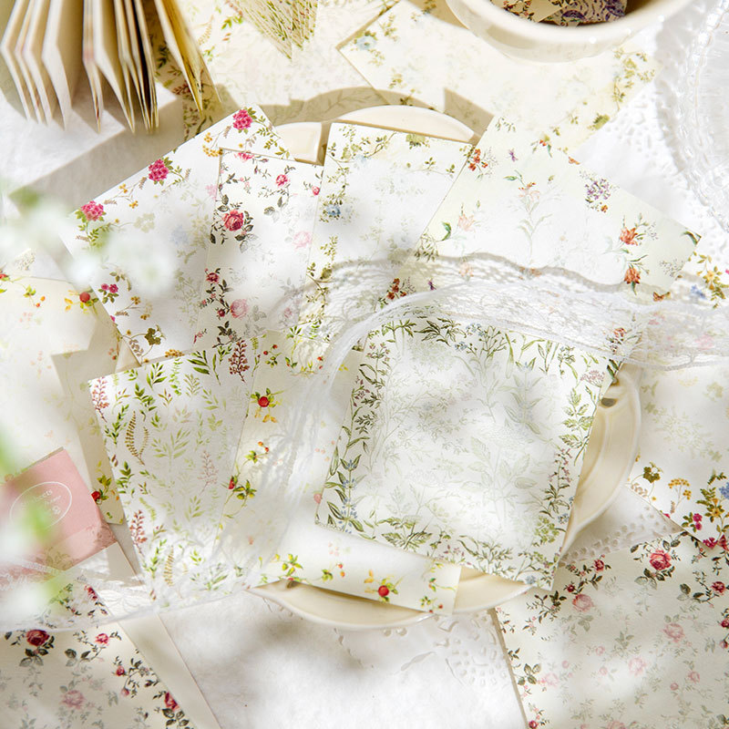 Wedding Floral Supply - 1 Packung/50 Stück Europäisches Blumenmuster Quadratisches