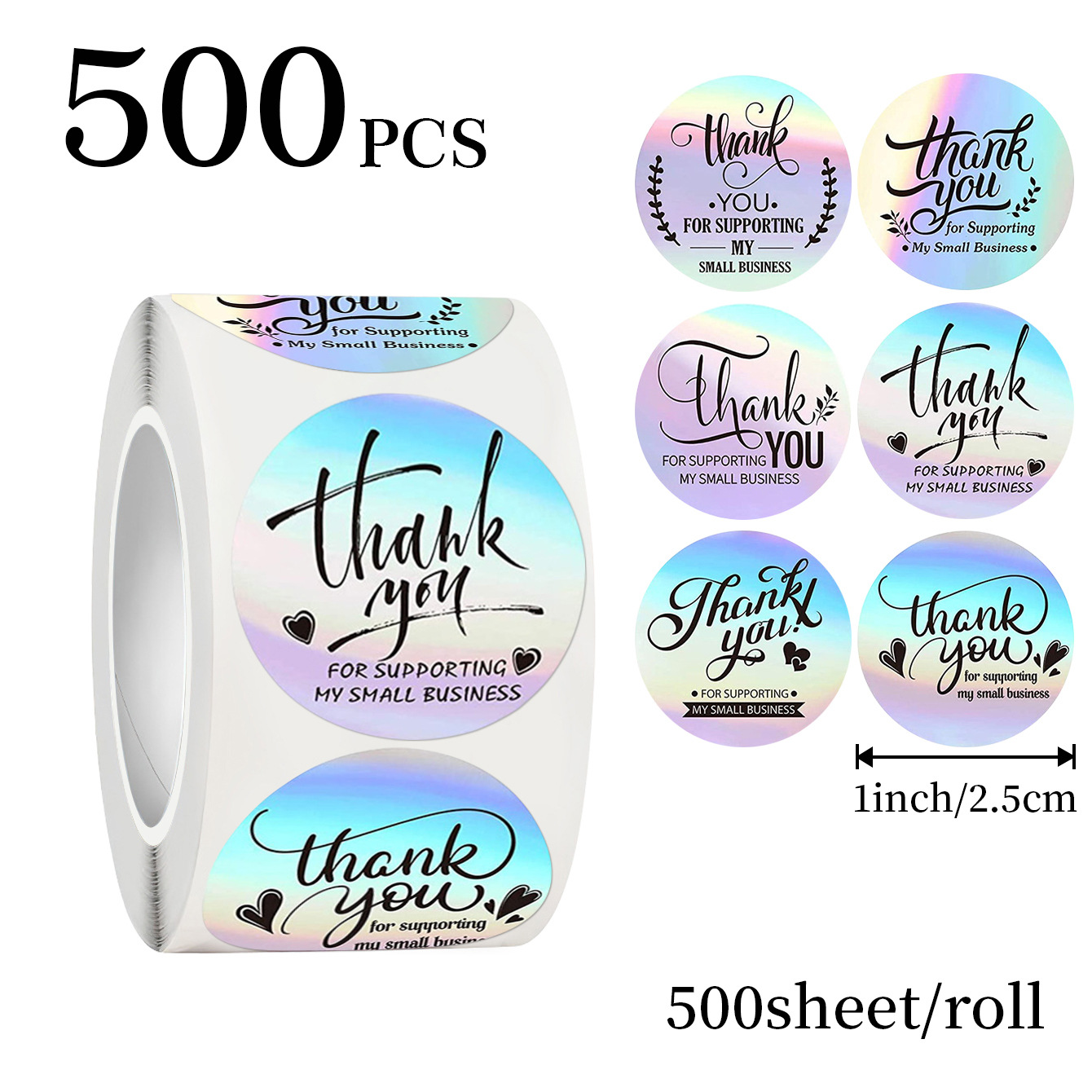 Wedding Favor Box - JCAC 500 Stück/Rolle 1 Zoll Holographische