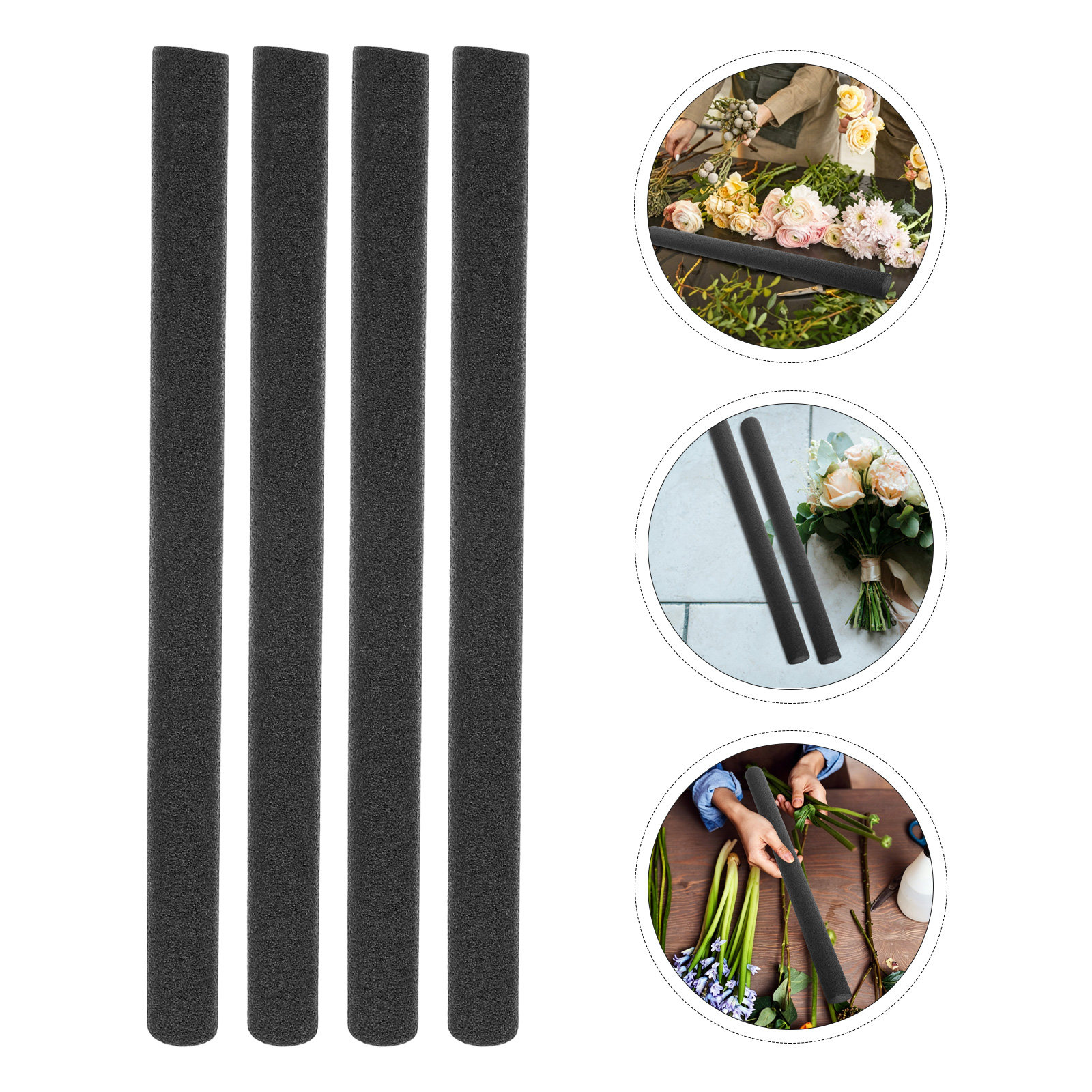 Wedding Floral Supply - 8 Stück Blumenschaumstäbe Schwarz 1,6 x