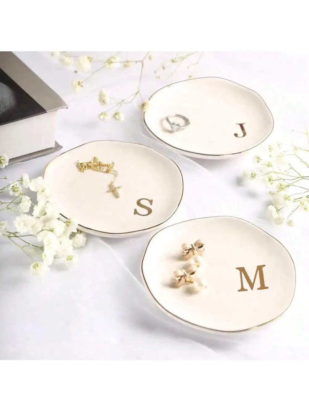 Wedding Z - Ringschale mit Initialen, Schmucktablett mit personalisierten