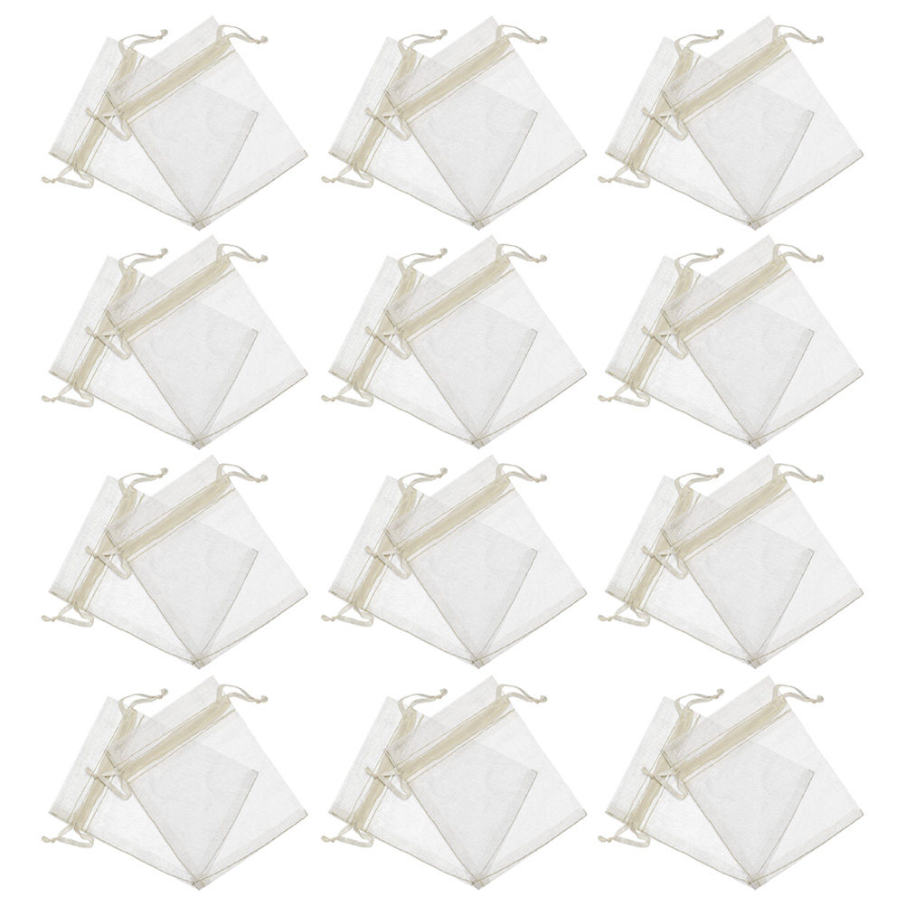 Wedding Supply In Bulk - 100 Stück Transparente Organza-Beutel mit Kordelzug,