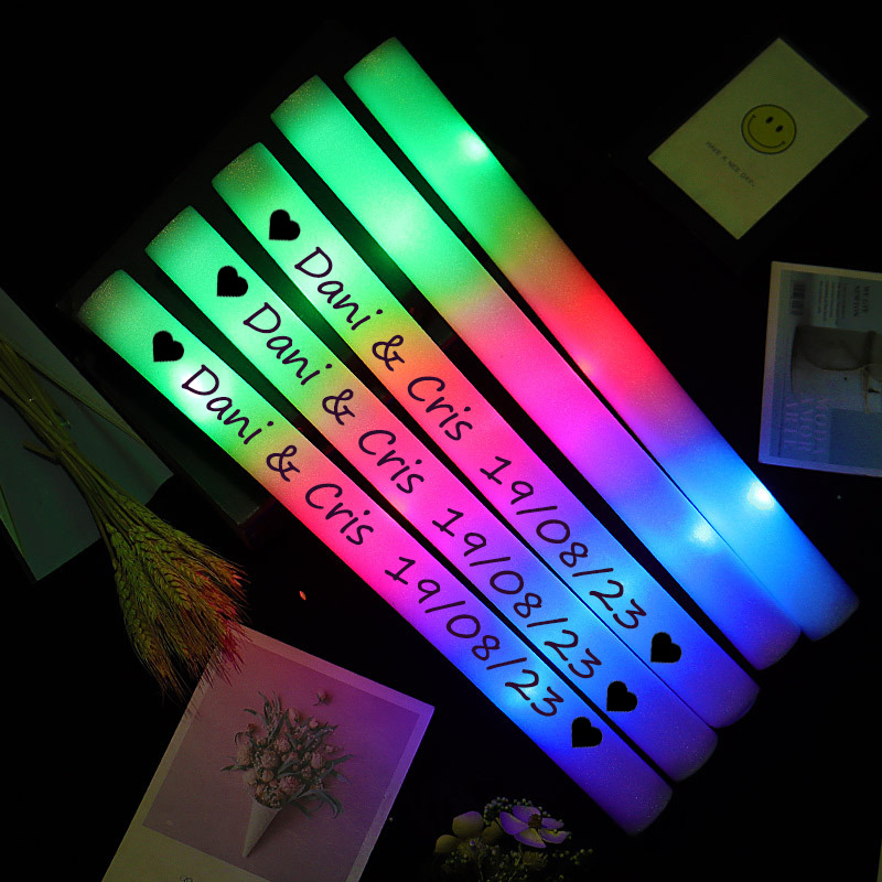 Wedding Supply In Bulk - 12/30/60 Stück LED-Leuchtstäbe, bunt, RGB-Leuchtschaumstoffstäbchen, Jubelröhre,