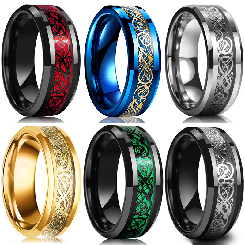 Wedding Zone - Mode 8mm männer Edelstahl Keltischen Drachen