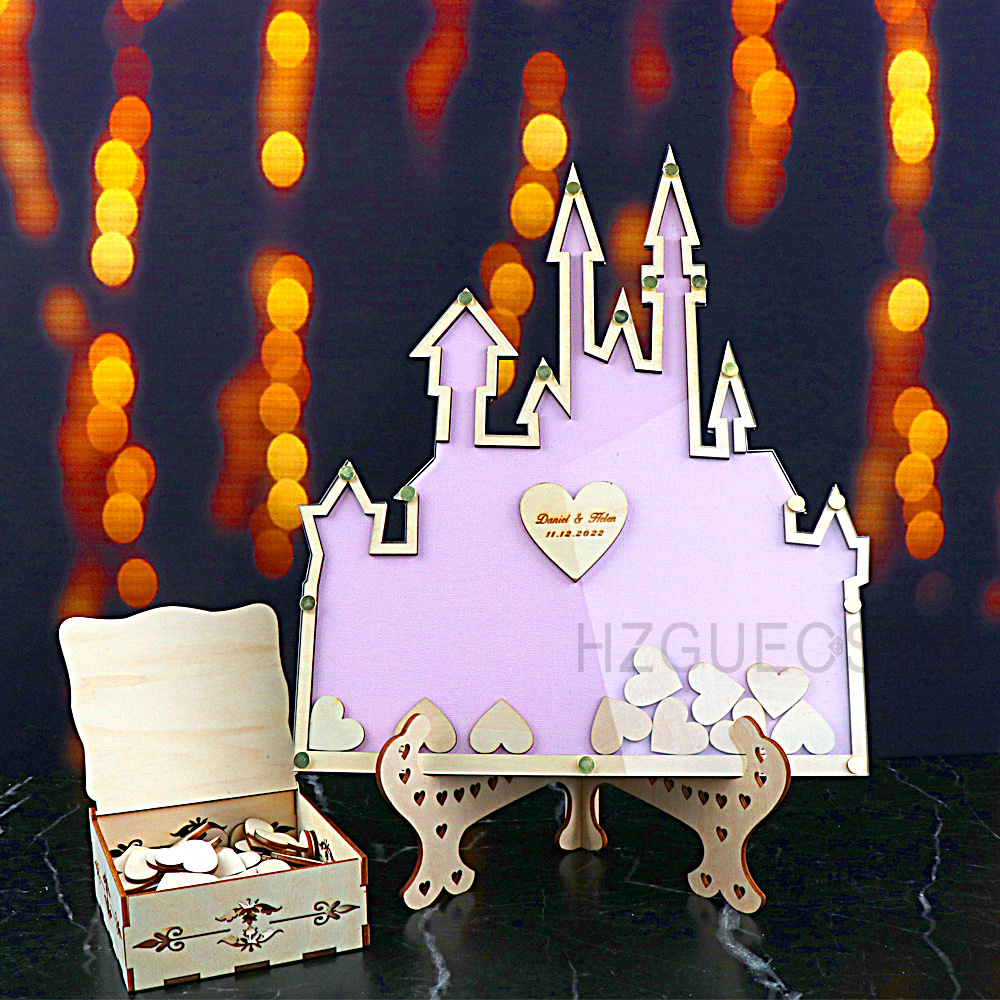 Wedding Favor Box - Personalisierte Burg Gästebuch Hochzeit Drop-Box Acryl