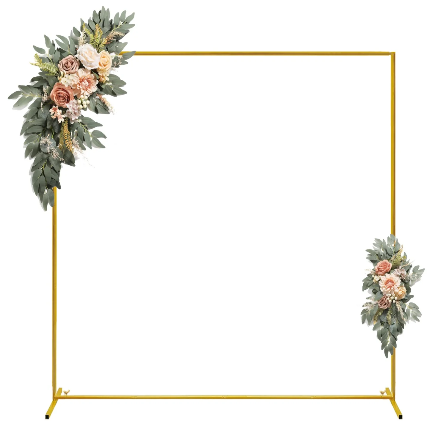 Wedding Balloon Arch - Goldene Hochzeitsbögen, quadratischer Hintergrundständer, Metall-Ballonbogenständer für
