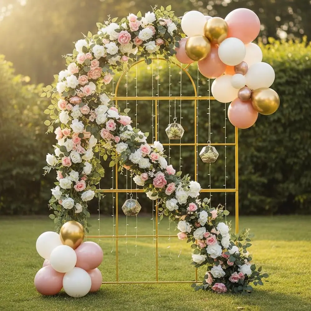 Goldene Metall-Hochzeitsbögen, – Wedding Balloon Arch Bewertung und Preis